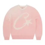 Corteiz C Star Gradient Mohair Knit Sweatshirt Pink