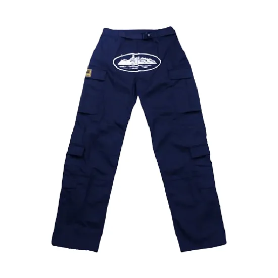 Corteiz Guerillaz Cargo Pants Navy - Corteiz