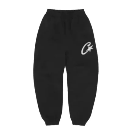 Corteiz Satin C Star Applique Joggers Black