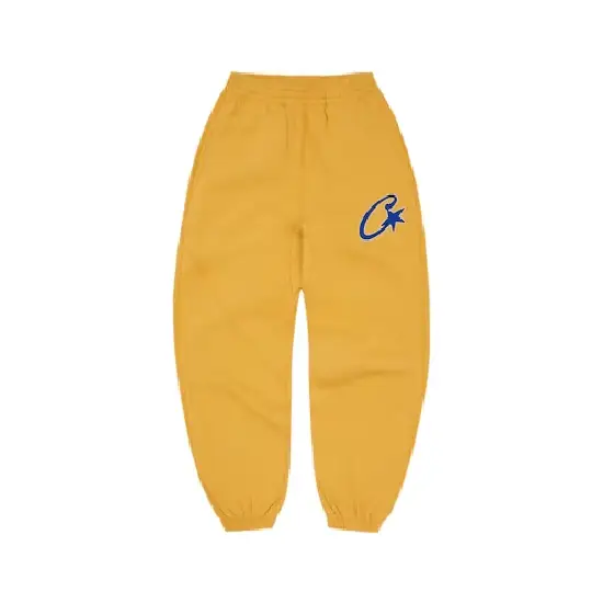 Corteiz Satin C Star Applique Joggers Yellow