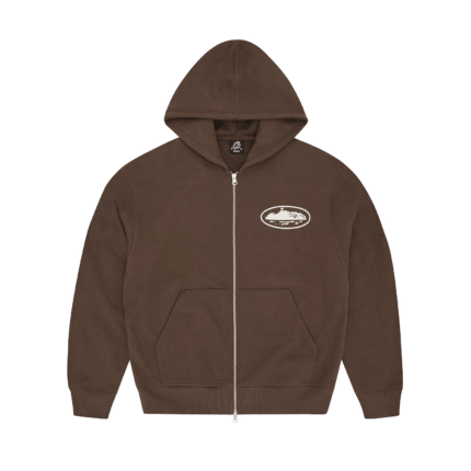 ISLAND PUFF PRINT ZIP HOODIE [BROWN]