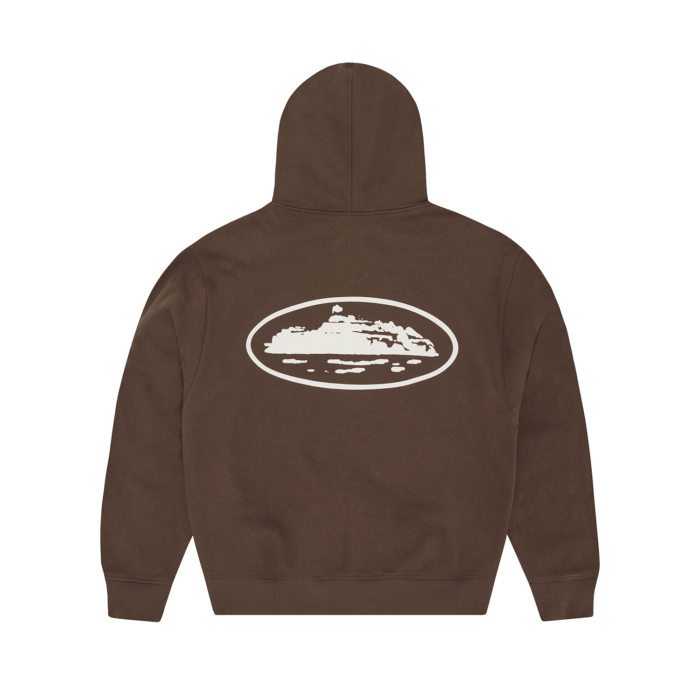 ISLAND PUFF PRINT ZIP HOODIE [BROWN]