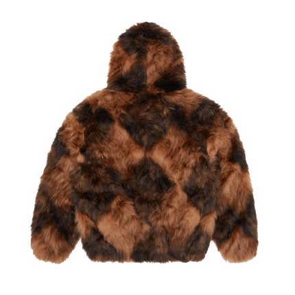 DIAMOND HOODED FUR JACKET
