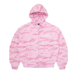 Island Puff Print Zip Hoodie [Pink Tiger Camo]