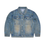 Washed Indigo Panel Denim Jacket