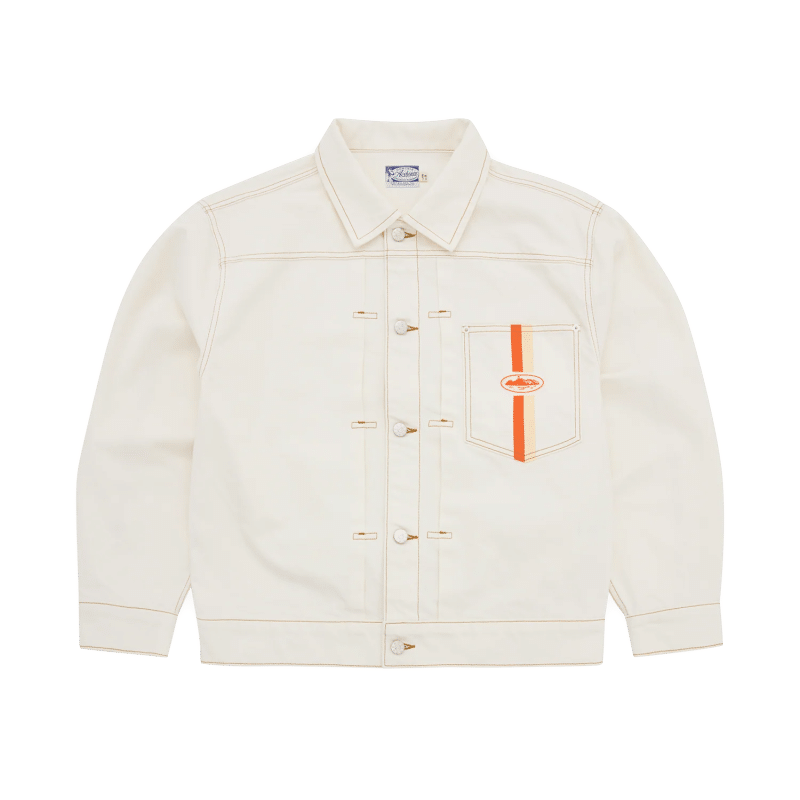 DUAL STRIPE DENIM JACKET OFF WHITE