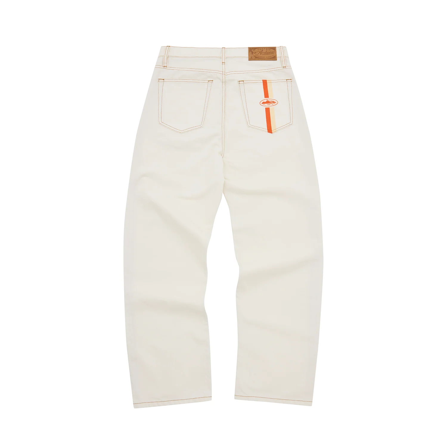 DUAL STRIPE BAGGY JEANS OFF WHITE