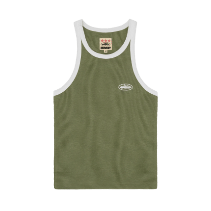 WOMENS CLASSIC TANK TOP OLIVE WHITE