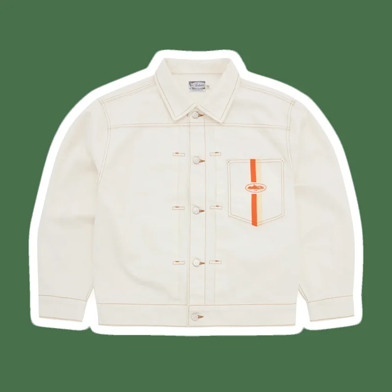 DUAL STRIPE DENIM JACKET OFF WHITE