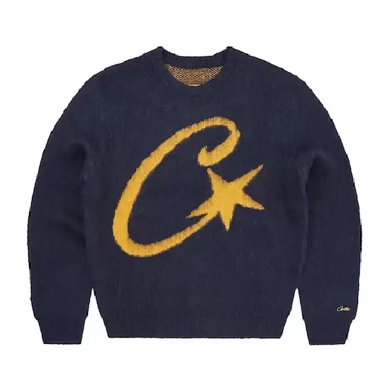 Corteiz-C-Star-Mohair-Knit-Sweatshirt-Navy-2 corteiz sweatshirt,