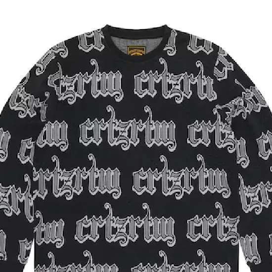 Corteiz Gothic Jacquard Sweatshirt Black 1