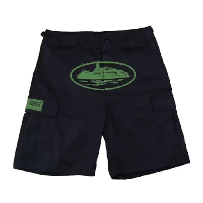 Corteiz-Guerillaz-Shorts-Black-Green corteiz short,