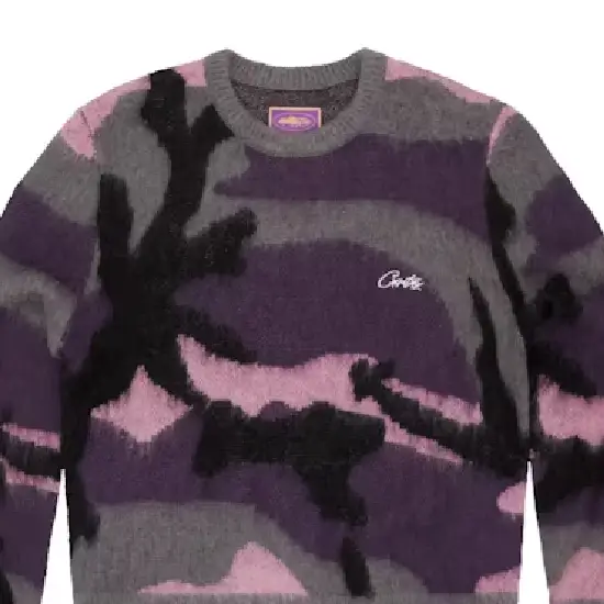 Corteiz Mohair Knit Sweatshirt Sakura Camo 1
