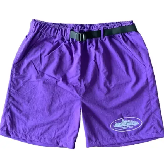 Corteiz Nylon Litework Shorts Grape 1