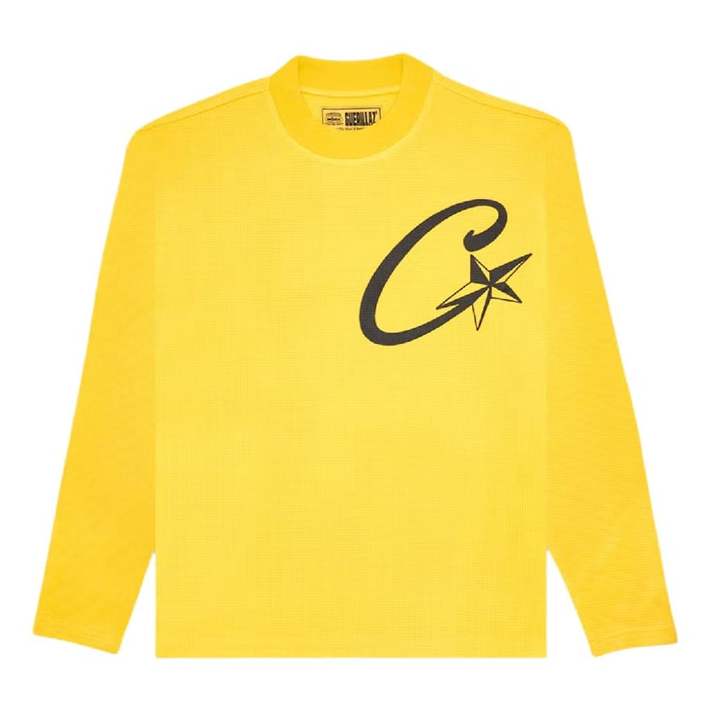 Corteiz-C-Starz-Waffle-LS-T-shirt-Yellow Corteiz C Starz Waffle L/S Sweatshirt Yellow