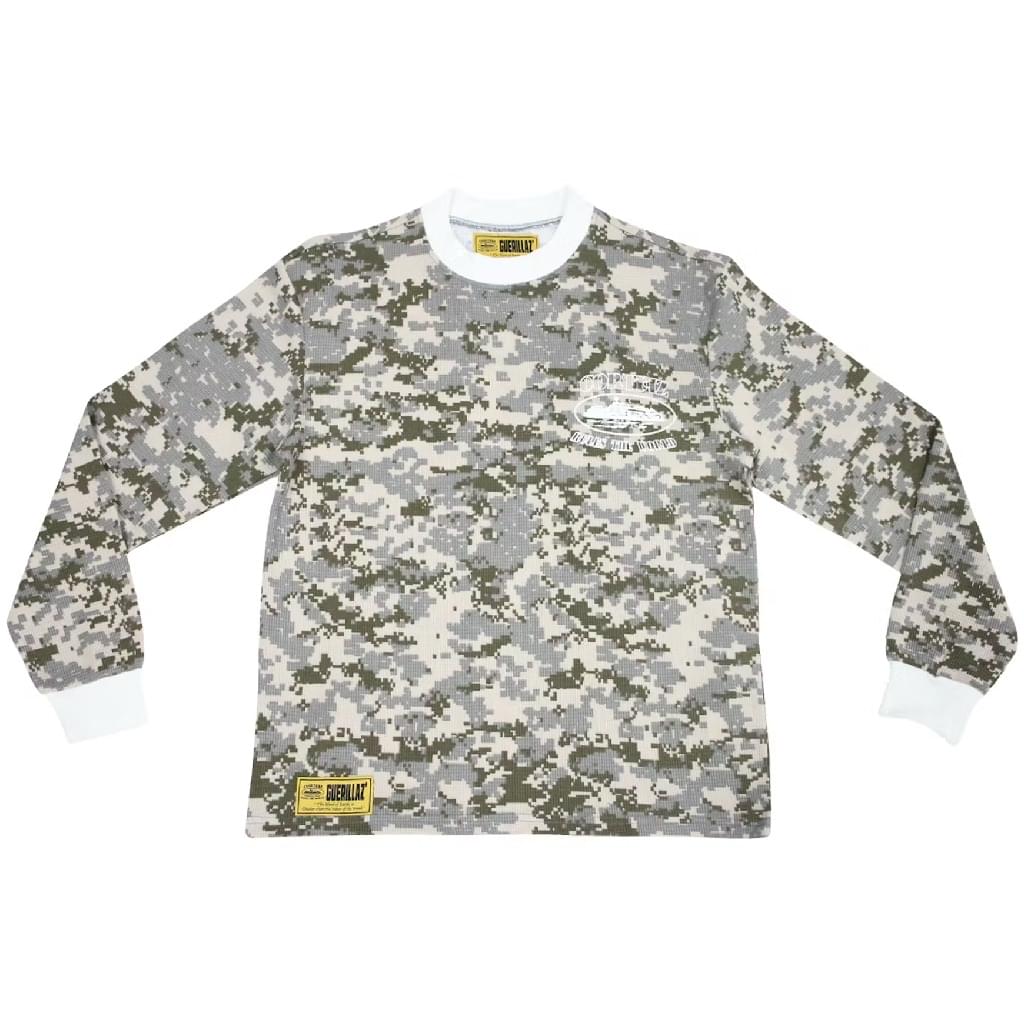 New-Project-4-1 Corteiz Alcatraz Insignia Waffle Longsleeve Shirt in Digi Camo