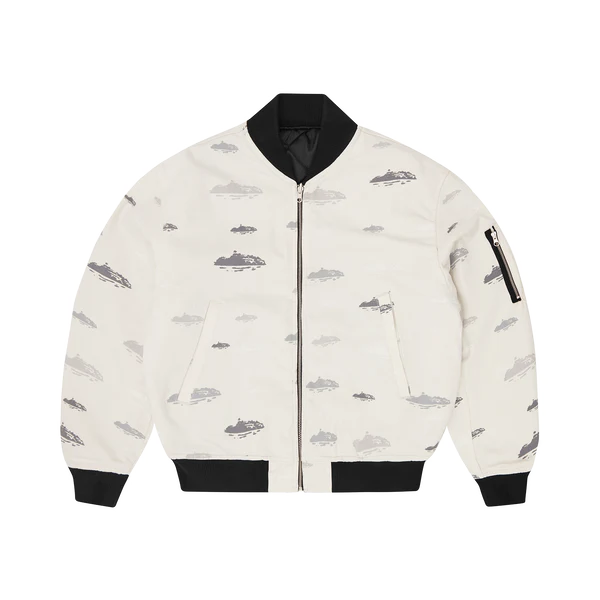 Corteiz REVERSIBLE BOMBER JACKET OFFWHITE BLACK