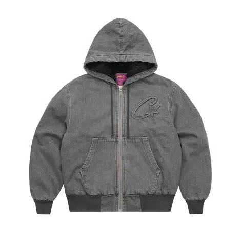 CORTEIZ EMBOSSED C-STAR DENIM WORK JACKET [GREY]