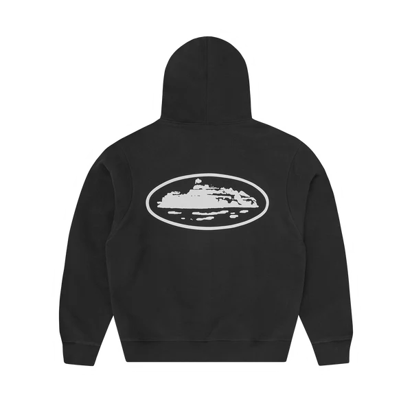 ISLAND PUFF PRINT ZIP HOODIE [WASHED BLACK]