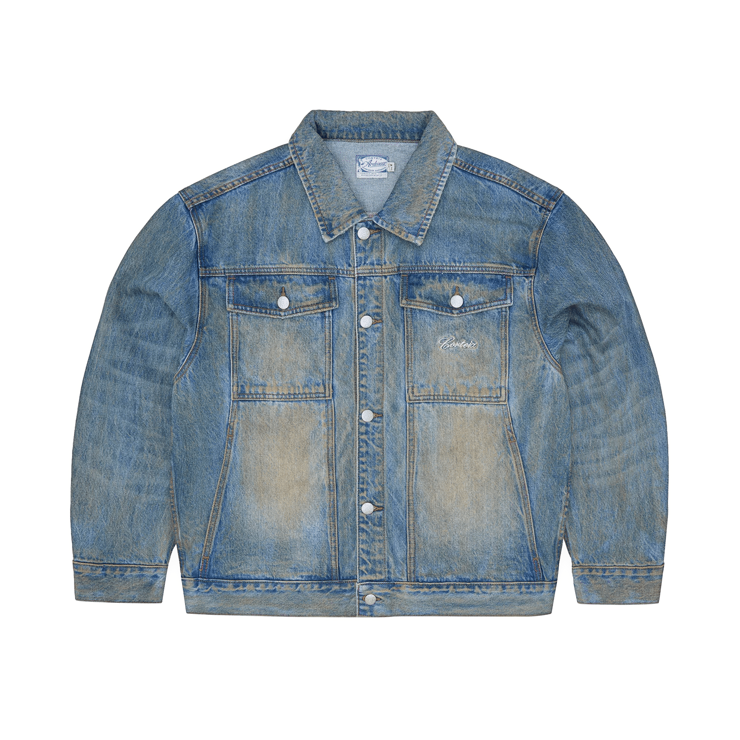 Washed Indigo Panel Denim Jacket