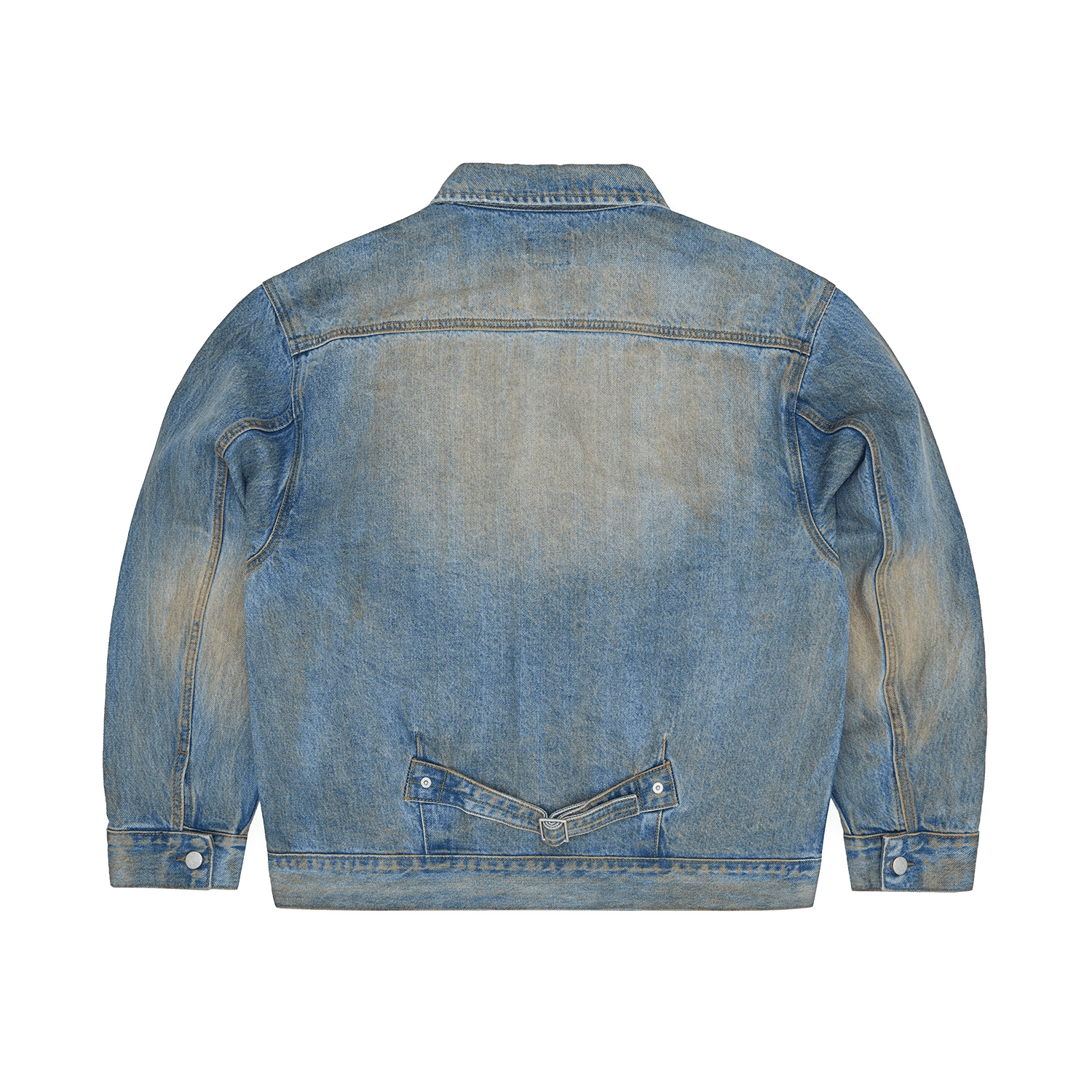 Washed Indigo Panel Denim Jacket