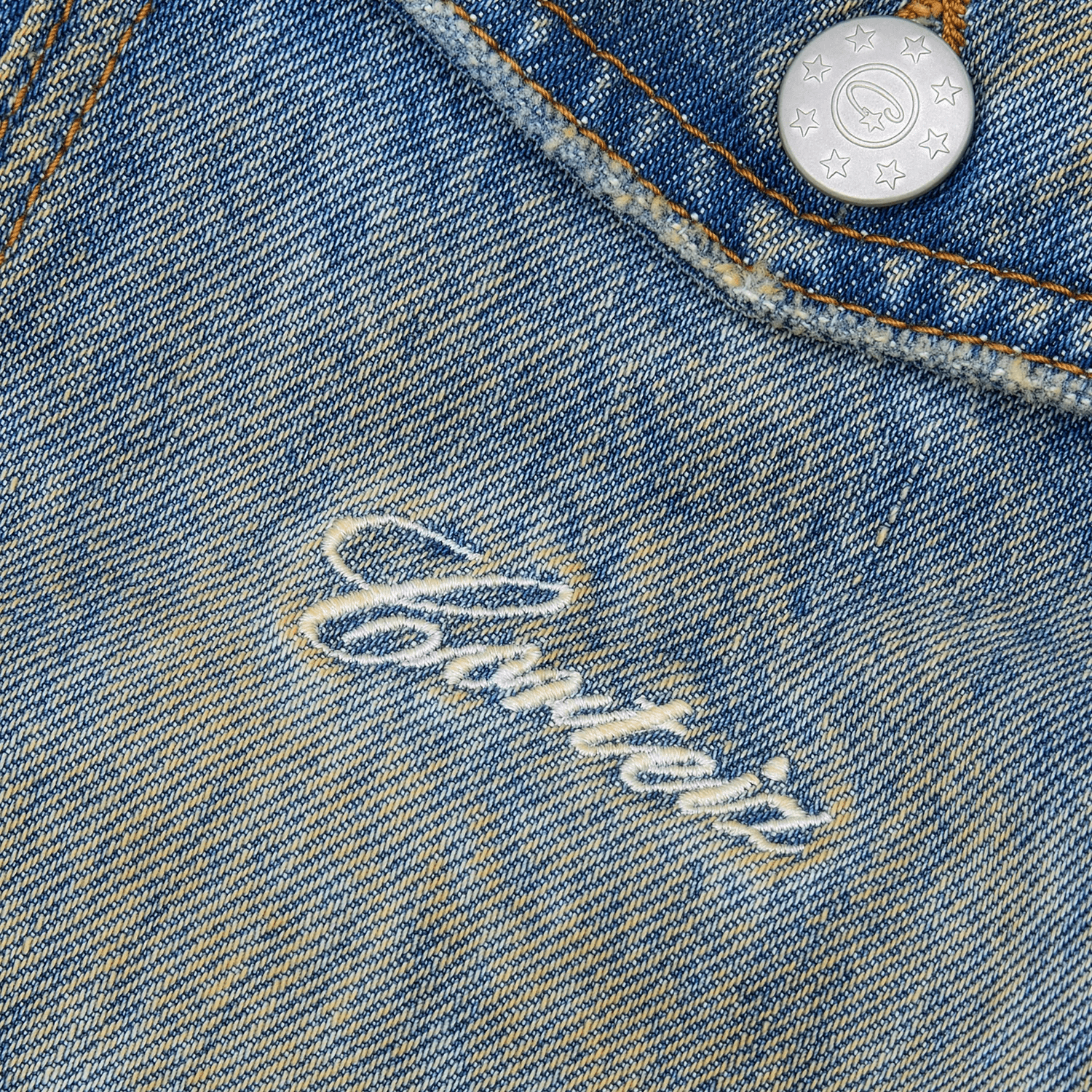 Washed Indigo Panel Denim Jacket