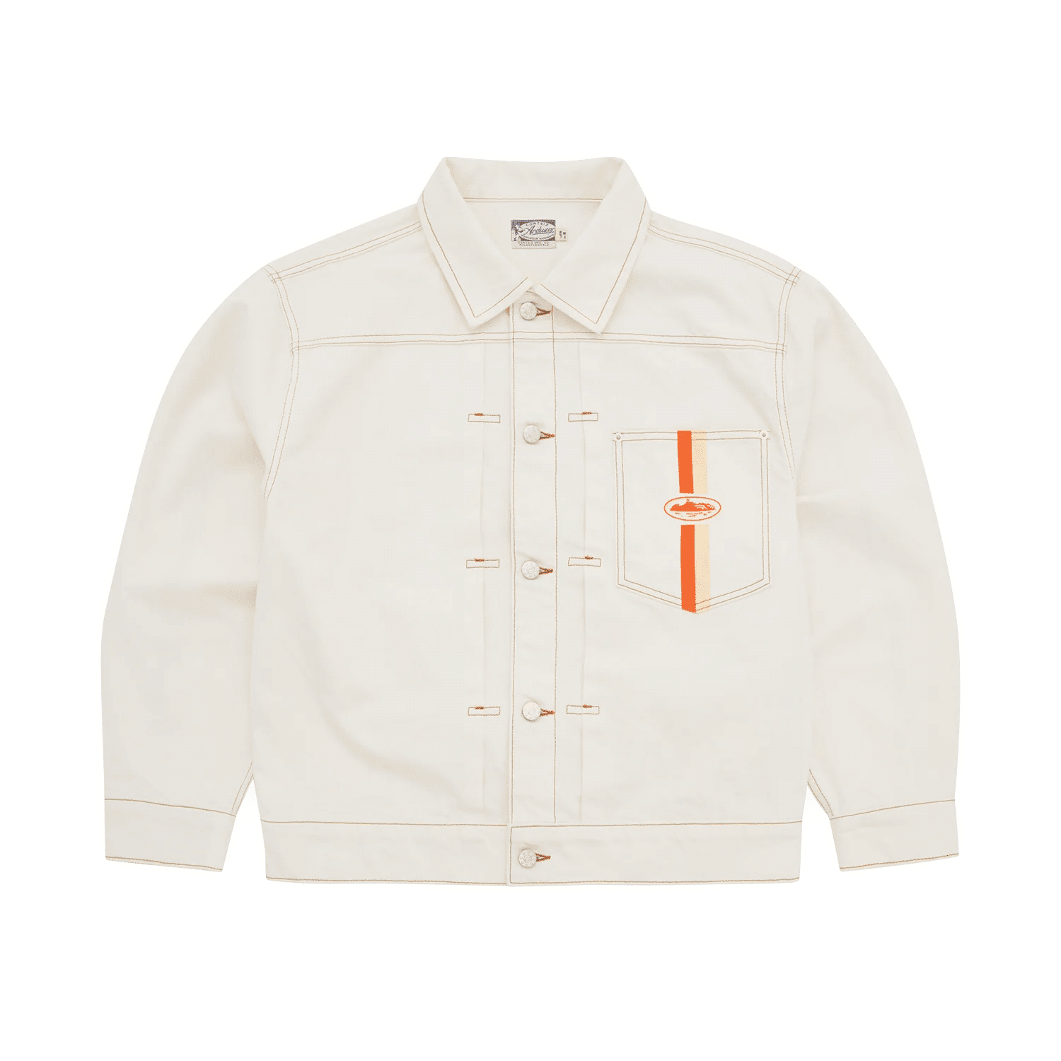 DUAL STRIPE DENIM JACKET OFF WHITE
