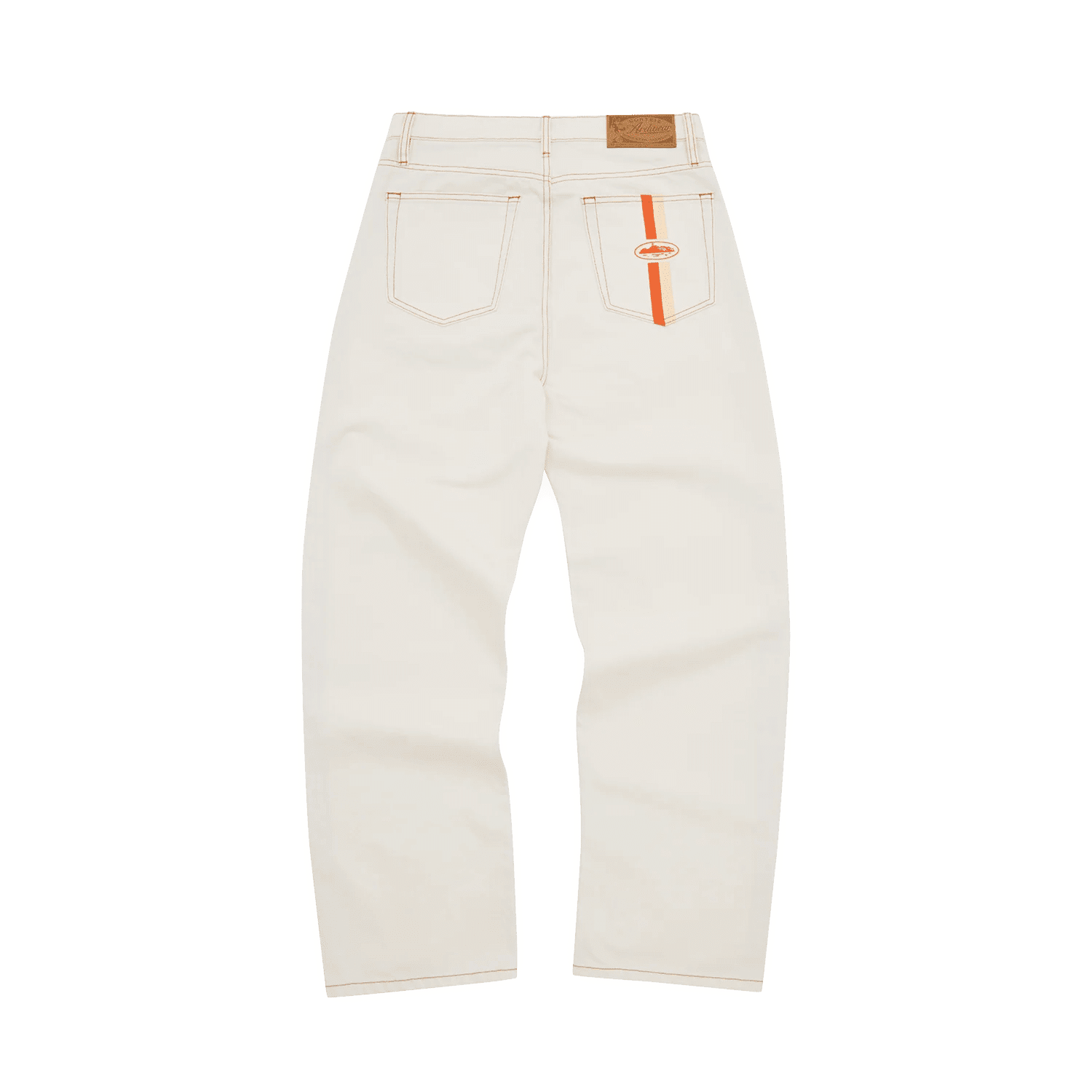 DUAL STRIPE BAGGY JEANS OFF WHITE