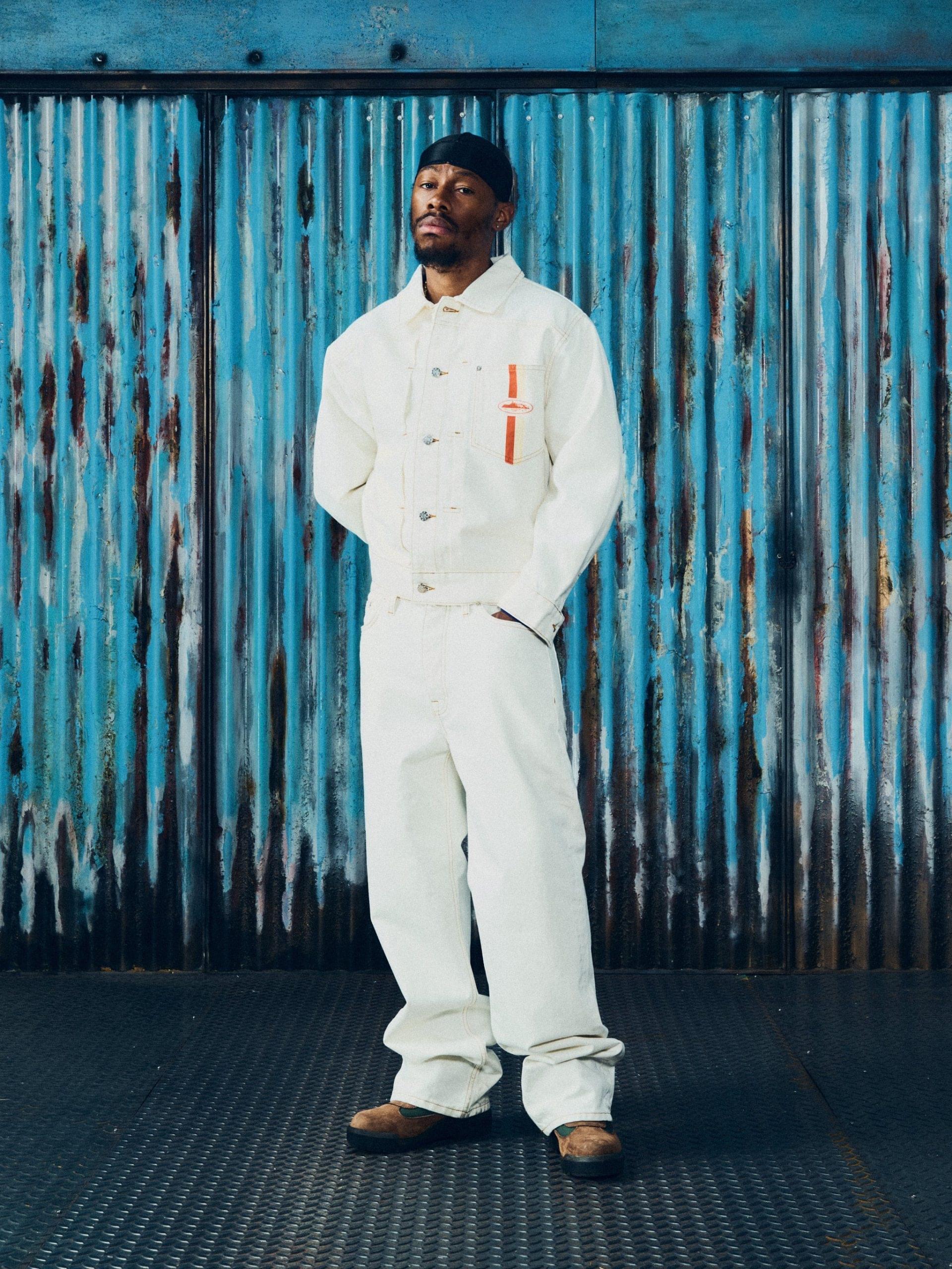 DUAL STRIPE BAGGY JEANS OFF WHITE